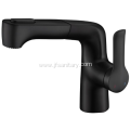 Fashion Square Design Black Pull-out Basin Faucet